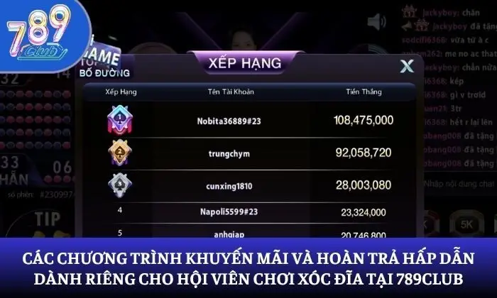xóc đĩa livestream 789Club